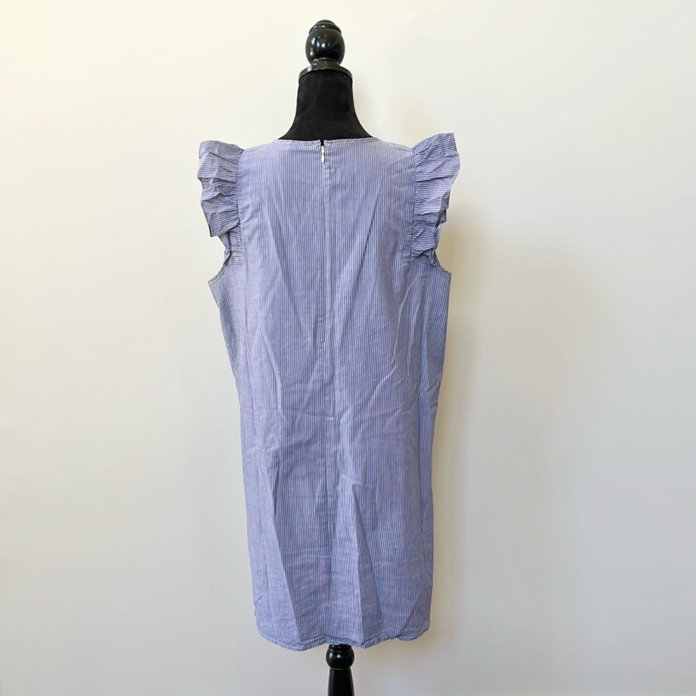 Express Pinstriped Ruffle Dress - Picture 3 of 8